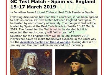 1st GC Spain - England Test Match (Real Club Pineda, Sevilla, 2019)